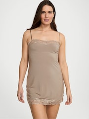 Victoria's Secret Turtle Dove Grey Modal Straight Neck Slip Dress - Image 1 of 3