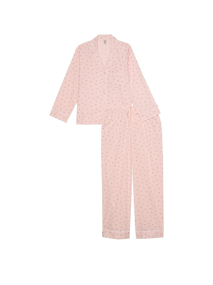 Victoria's Secret Purest Pink Flowers Cotton Long Pyjama Set - Image 3 of 3