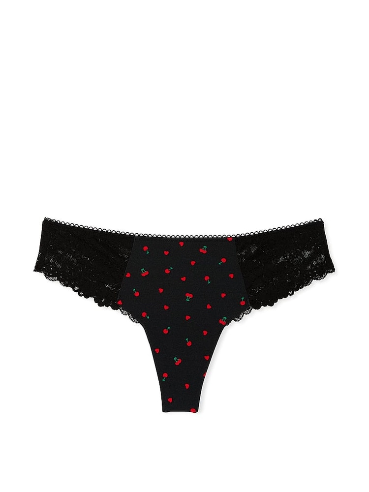 Victoria's Secret PINK Black Cherry Lace Thong Knickers - Image 3 of 3