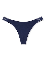 Victoria's Secret PINK Midnight Navy Blue Thong Cotton Logo Knickers - Image 3 of 3