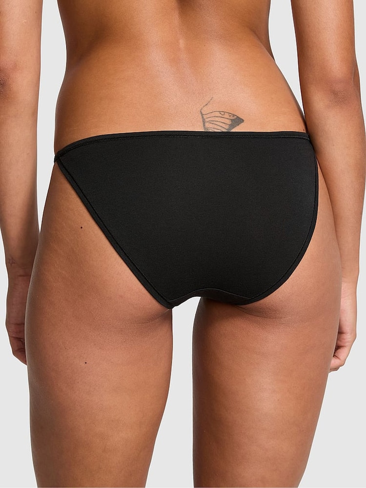 Victoria's Secret PINK Black Cotton String Bikini Knickers - Image 2 of 3