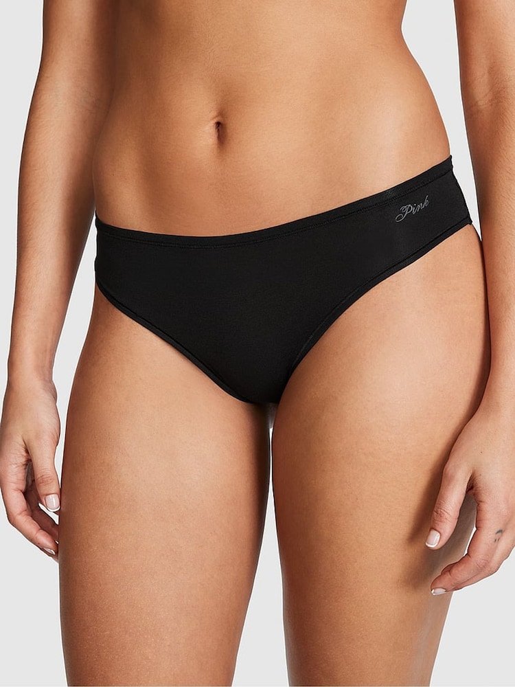 Victoria's Secret PINK Pure Black Cheeky Cotton Knickers - Image 1 of 3