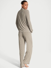 Victoria's Secret Turtle Dove Grey Dots Modal Long Pyjama Set - Image 2 of 3