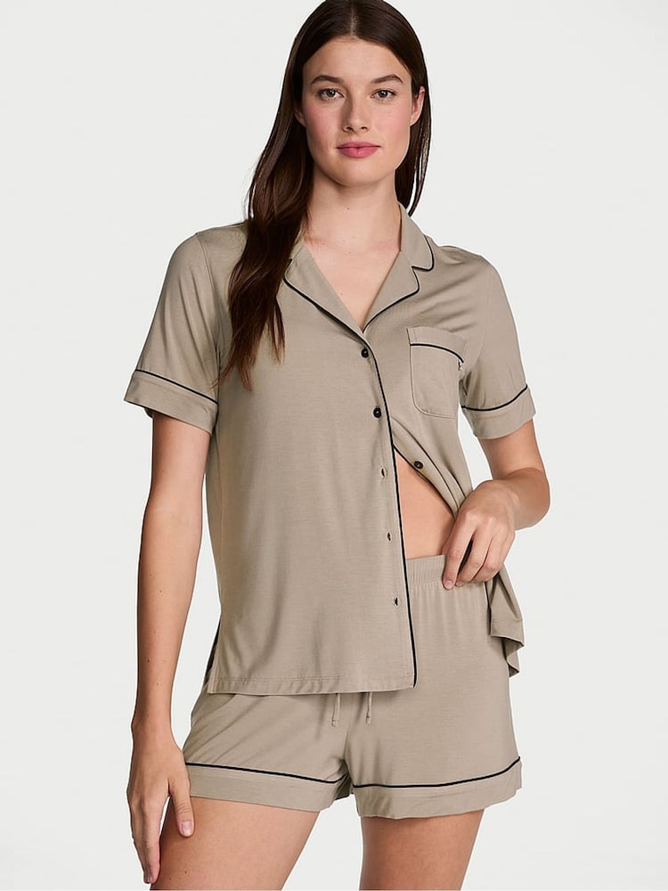 Victoria's Secret Turtle Dove Grey Modal Short Pyjama Set - Image 1 of 2