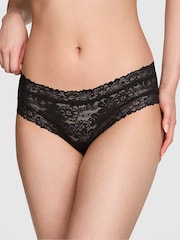 Victoria's Secret PINK Black Cheeky Floral Lace Knickers - Image 1 of 3