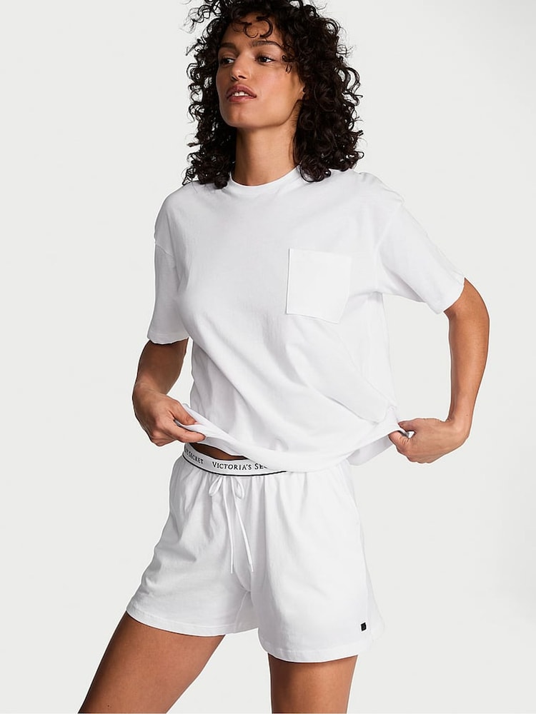 Victoria's Secret White Short Cotton Pyjama Set - Image 1 of 3