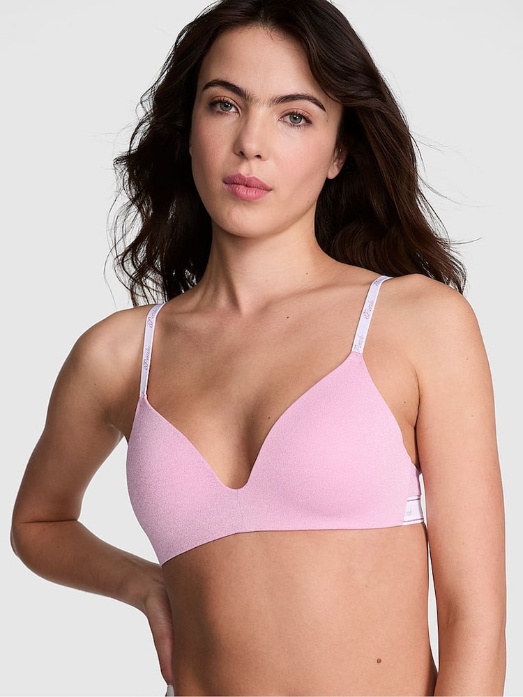 Victoria's Secret roze katoenen beha met logo - Image 1 of 3