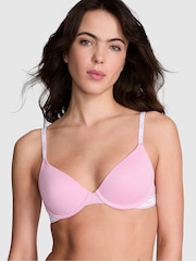 Victoria's Secret PINK Petal Pink Shine T Shirt Cotton Logo Bra - Image 1 of 3