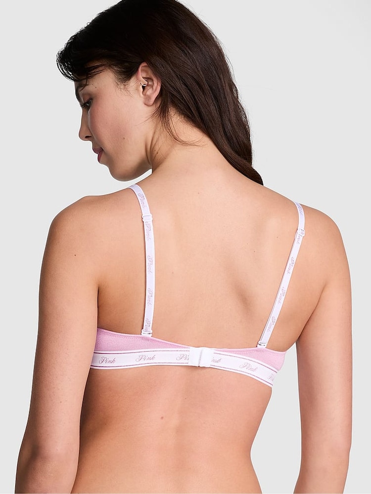 Victoria's Secret PINK Petal Pink Shine T Shirt Cotton Logo Bra - Image 2 of 3