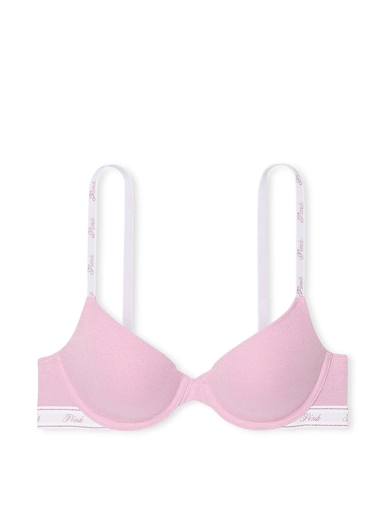 Victoria's Secret PINK Petal Pink Shine T Shirt Cotton Logo Bra - Image 3 of 3