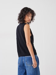 Hush Black 100% Cotton Ottiline Knitted Waistcoat - Image 3 of 5