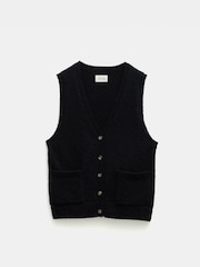 Hush Black 100% Cotton Ottiline Knitted Waistcoat - Image 5 of 5