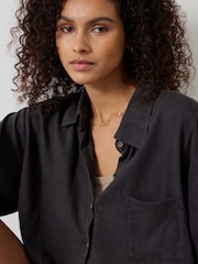 Hush Black Lana Linen Blend Shirt - Image 3 of 4
