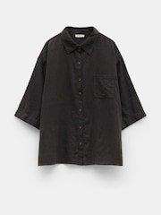 Hush Black Lana Linen Blend Shirt - Image 4 of 4