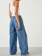 Hush denim blue Lya Pleated Wide Leg 100% Cotton Jeans - Image 2 of 5