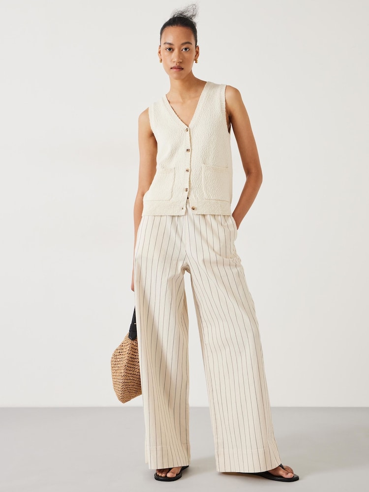 Hush White 100% Cotton Ottiline Knitted Waistcoat - Image 1 of 4