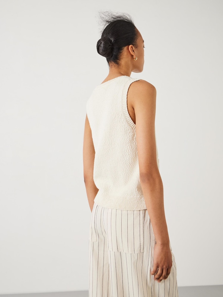 Hush White 100% Cotton Ottiline Knitted Waistcoat - Image 2 of 4