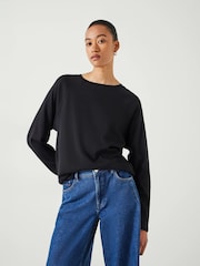 Negro - Hush Matilda 100% Cotton Raglan T-Shirt - Imagen 1 de 5