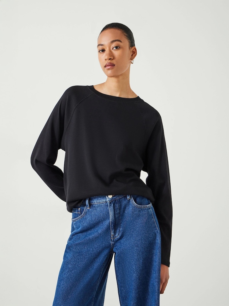 Negro - Hush Matilda 100% Cotton Raglan T-Shirt - Imagen 1 de 5