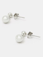 Hush Silver Tone Serina Stud Drop Earrings - Image 3 of 3