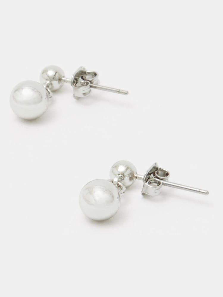 Hush Silver Tone Serina Stud Drop Earrings - Image 3 of 3