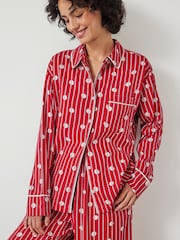 Hush Red Luella Cotton Viscose Stripe Polka Dot 100% Cotton Pyjamas Set - Image 3 of 5