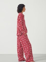 Hush Red Luella Cotton Viscose Stripe Polka Dot 100% Cotton Pyjamas Set - Image 4 of 5