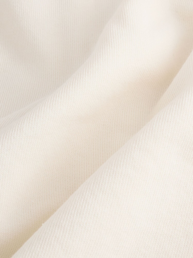 Crème écru - Short graphique 100% coton à fleurs brodées - Image 7 of 8