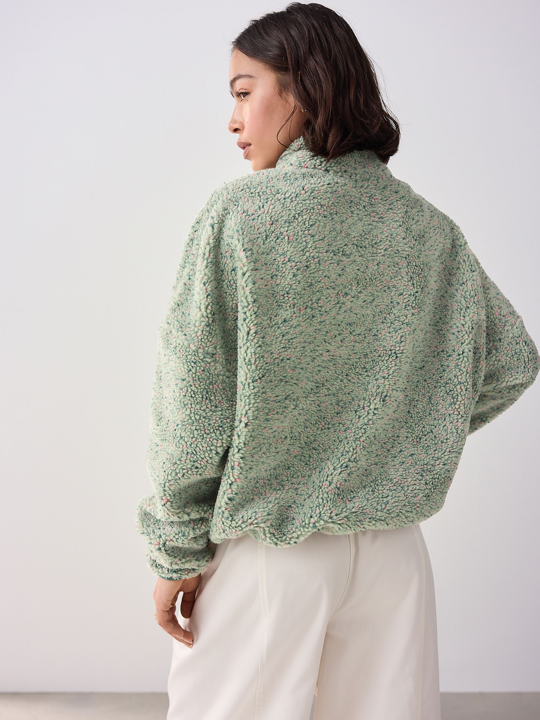 Buy Teal Blue Teddy Borg Quarter Zip Fleece Sweatshirt from Next