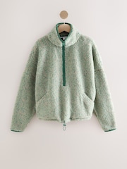 Teal Blue Teddy Borg Quarterzip Fleece Sweatshirt - Image 5 of 7