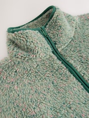 Teal Blue Teddy Borg Quarterzip Fleece Sweatshirt - Image 7 of 7