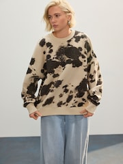 Chocolate Cow All-Over Print Crew Neck Sweatshirt - Image 1 of 7
