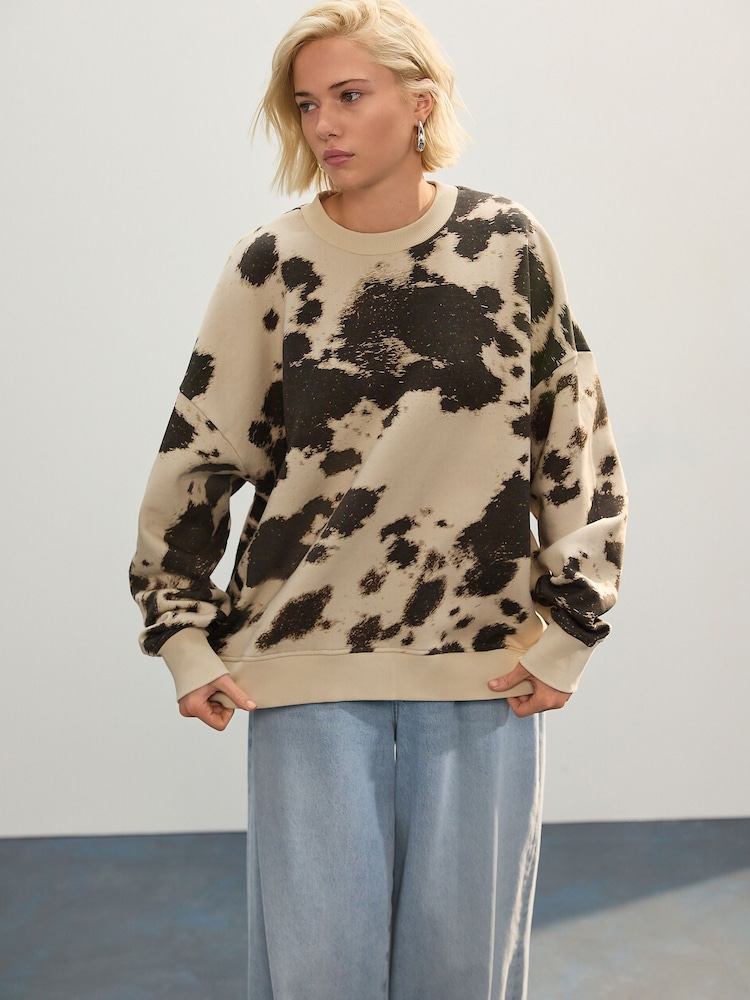 Chocolate Cow All-Over Print Crew Neck Sweatshirt - Image 1 of 7