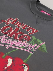 Charcoal Grey License Cherry Coke Washed Charcoal Crewneck Sweatshirt - Image 6 of 6