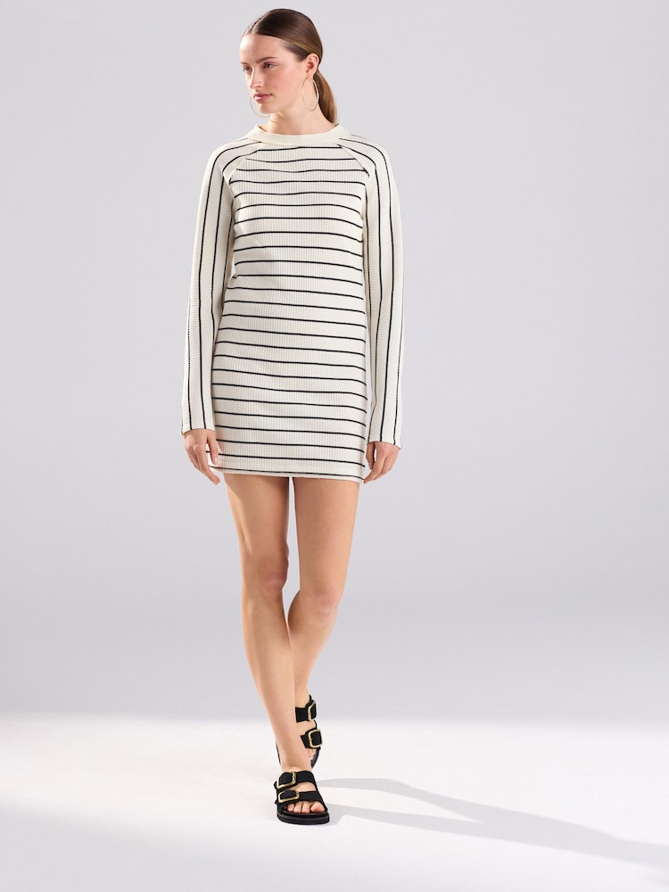 Stripe Monochrome - Robe courte texturée Seer Sucker - Image 4 of 8