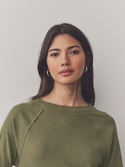 Khaki Green Seer Sucker Textured Mini Dress - Image 5 of 8