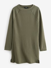 Khaki Green Seer Sucker Textured Mini Dress - Image 6 of 8