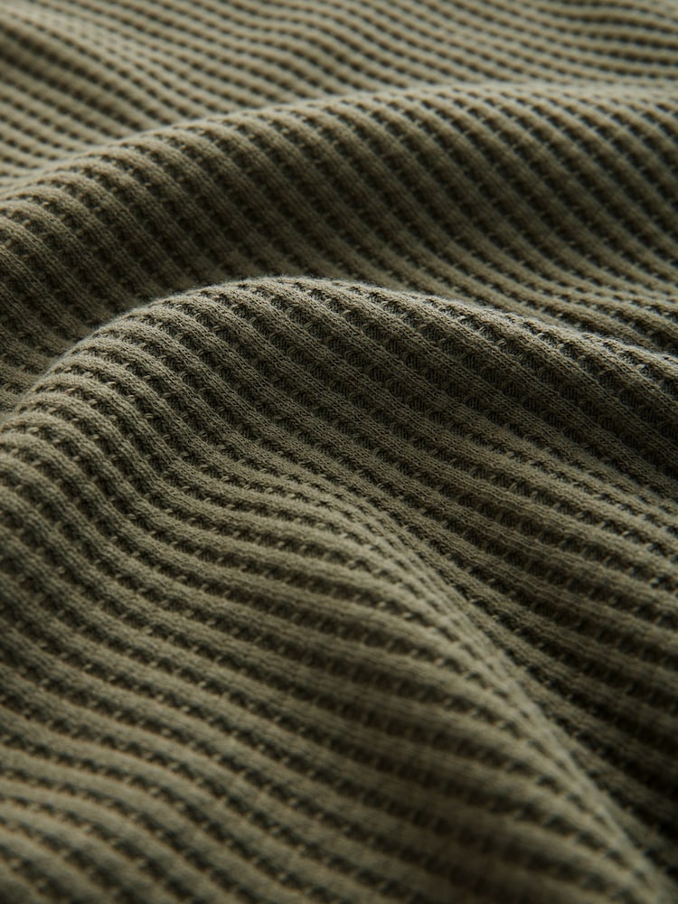 Vert kaki - Robe courte texturée Seer Sucker - Image 7 of 8