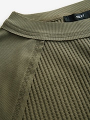 Khaki Green Seer Sucker Textured Mini Dress - Image 8 of 8
