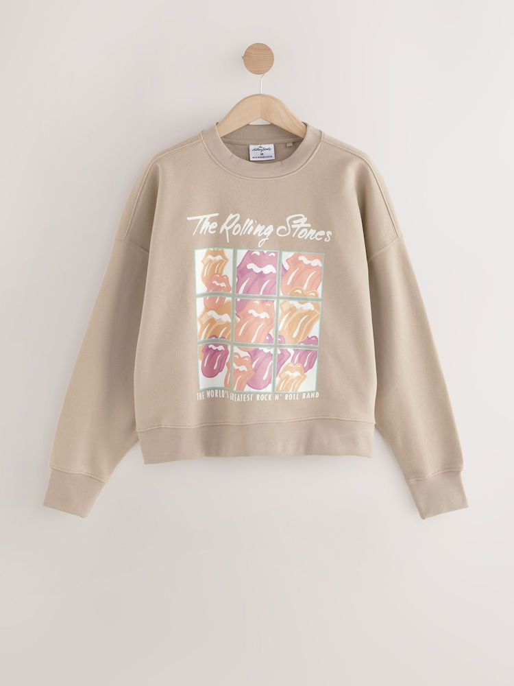 Neutral/Pastels Official Rolling Stones License Summer Pastels Graphic Supersoft Heavyweight Sweatshirt - Image 1 of 3
