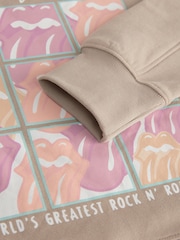 Neutral/Pastels Official Rolling Stones License Summer Pastels Graphic Supersoft Heavyweight Sweatshirt - Image 3 of 3