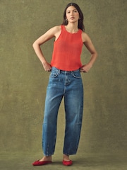 Red Crochet Shell Tank Top - Image 2 of 9