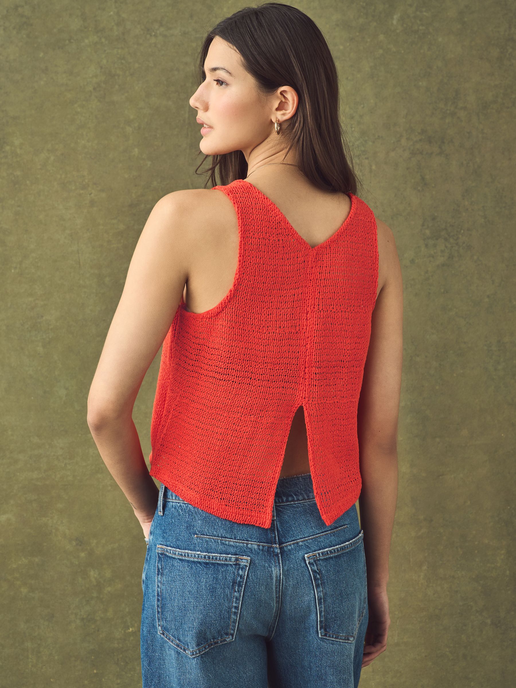Buy Red Crochet Shell Tank Top from Next USA