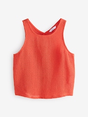 Red Crochet Shell Tank Top - Image 7 of 9