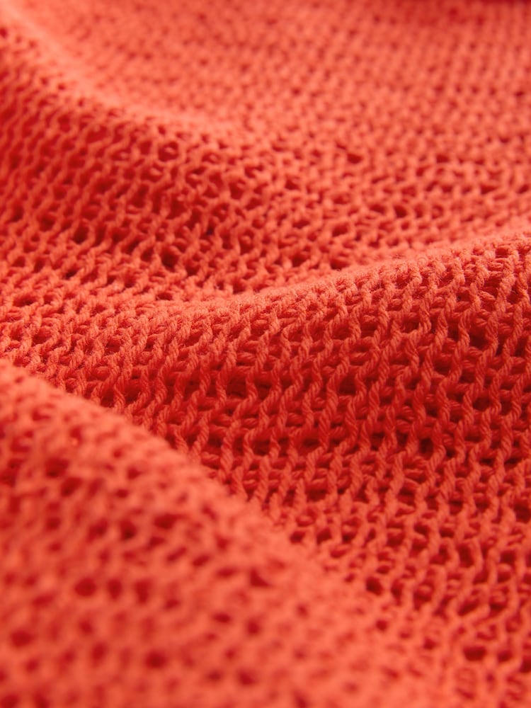Red Crochet Shell Tank Top - Image 8 of 9