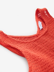 Red Crochet Shell Tank Top - Image 9 of 9