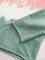 وردي/أزرق على أخضر - Slouched Neck Shoulder Summer Sweat Top - صورة 7 من 8