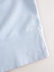 Light Blue Raw Hem Detail Washed 100% Cotton Crew Neck Sweatshirt - Image 8 of 8