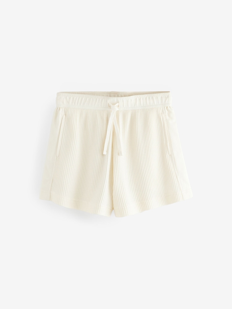 Ecru Textured Waffle Summer Shorts - Image 11 of 13