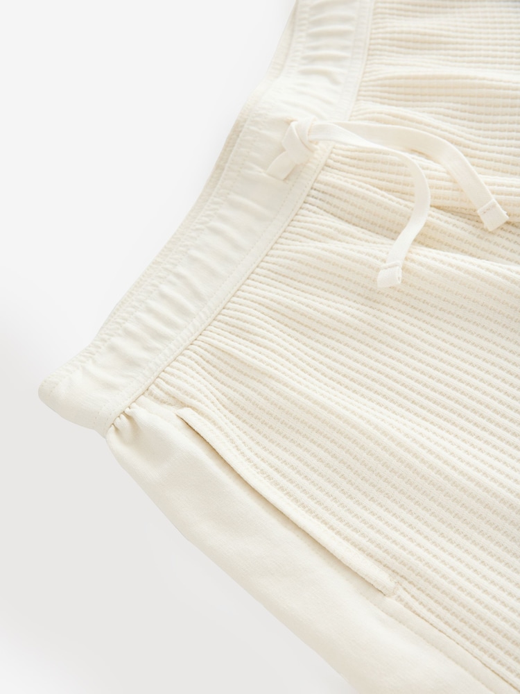 Ecru Textured Waffle Summer Shorts - Image 13 of 13